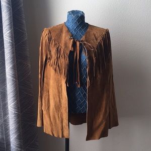 Zara Leather Fringe Cape